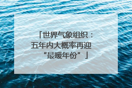 世界气象组织：五年内大概率再迎“最暖年份”